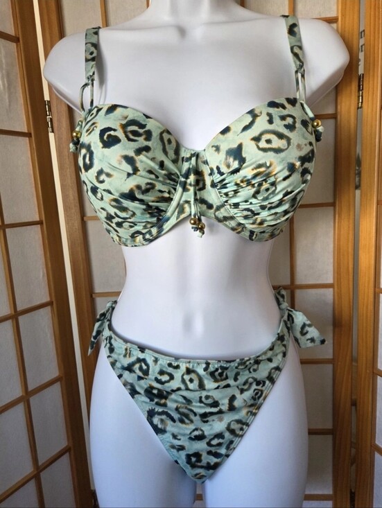 Prima Donna Other - WOMENS PRIMADONA SWIM BELGIUM GREEN PRINT 2 PART BIKINI SWIMMING SUIT SET XL/DD